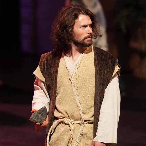 Jesus with stone
